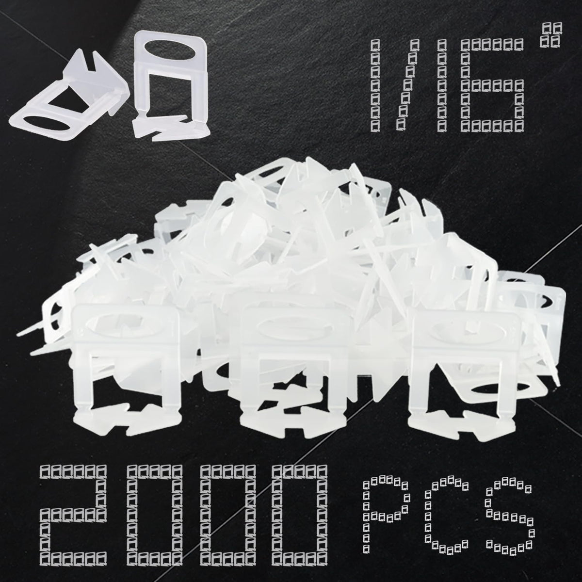 QXTXYZ Tile Leveling Clips 2000pc package for efficient wall and floor tile prep