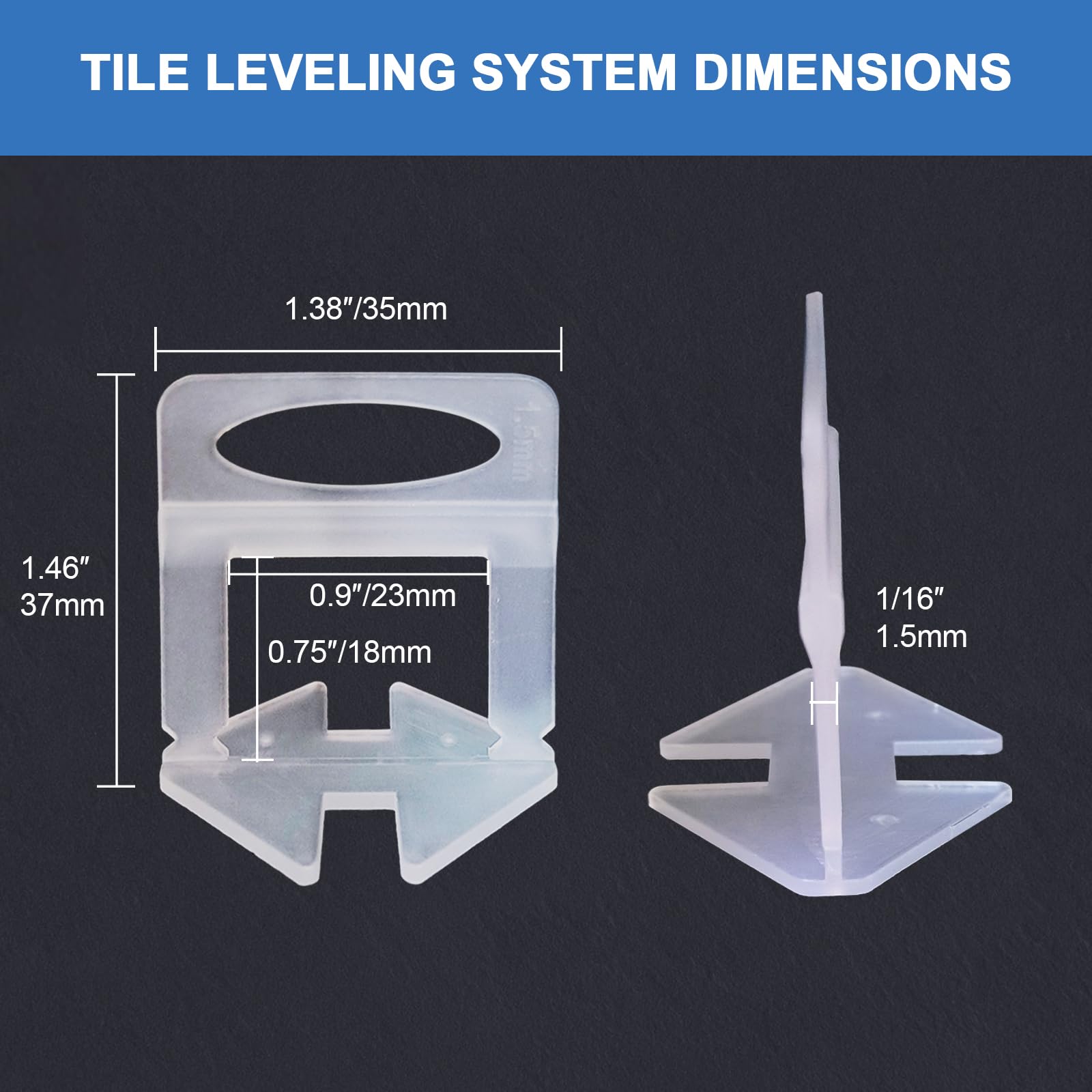 QXTXYZ Tile Leveling Clips wall application showing straight joints