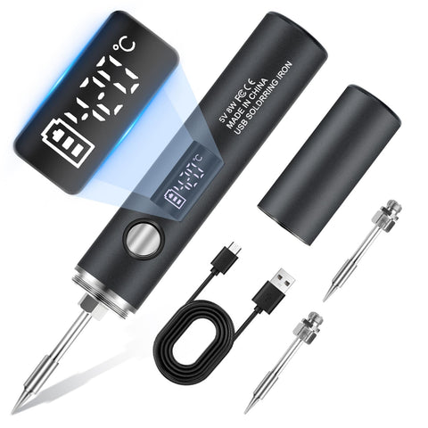 Qyvorae cordless soldering iron kit front view showing portable design for on-the-go repairs