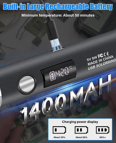Qyvorae cordless soldering iron kit with LCD display for precise temperature control