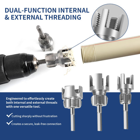 QYXLZUR DIY plumbing project using the 3-piece threader kit.
