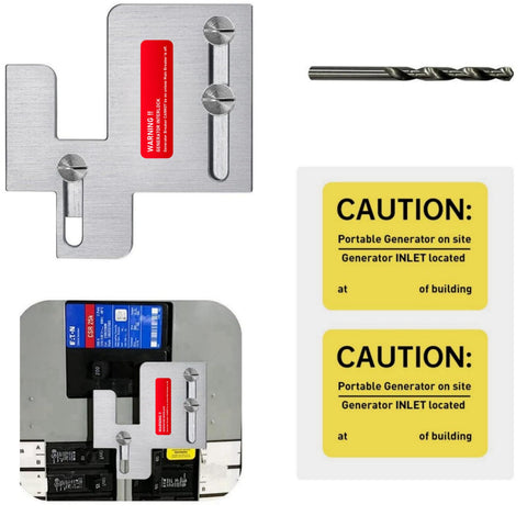 QYZZRS generator interlock plate for BR and CH panels, safe backfeed control.
