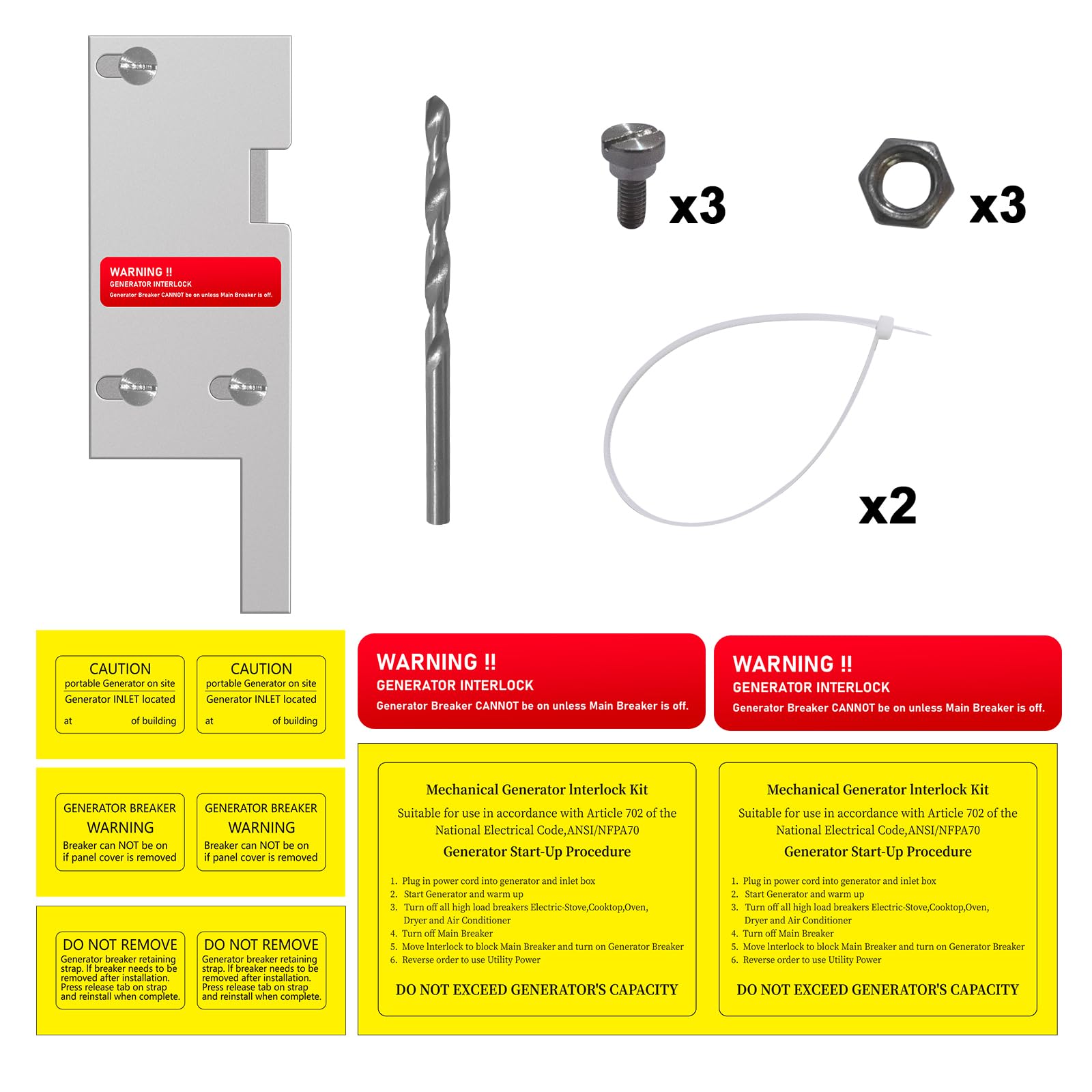 QYZZRS reminder labels pack for safety and reminders