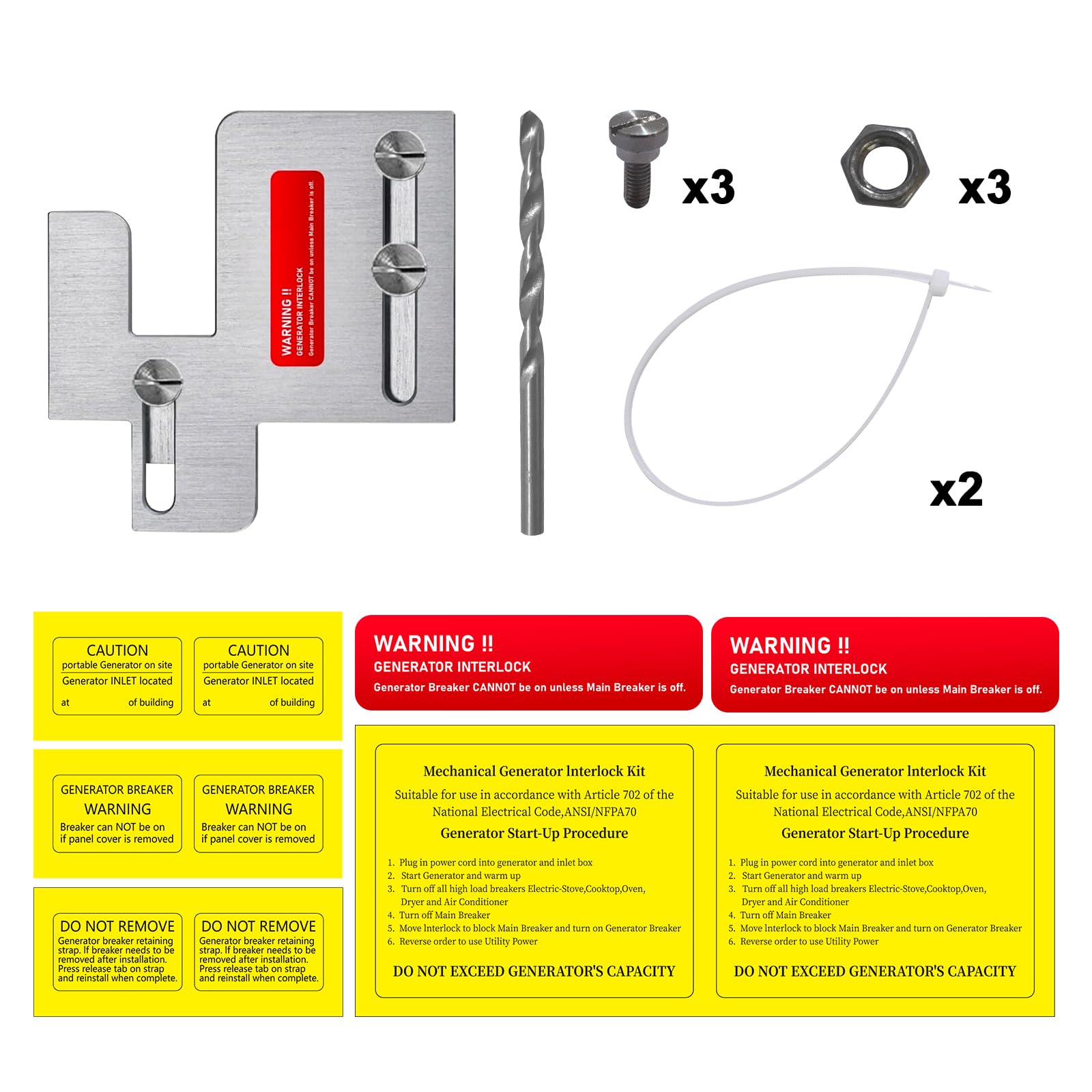 QYZZRS reminder labels help indicate safe operation during use.