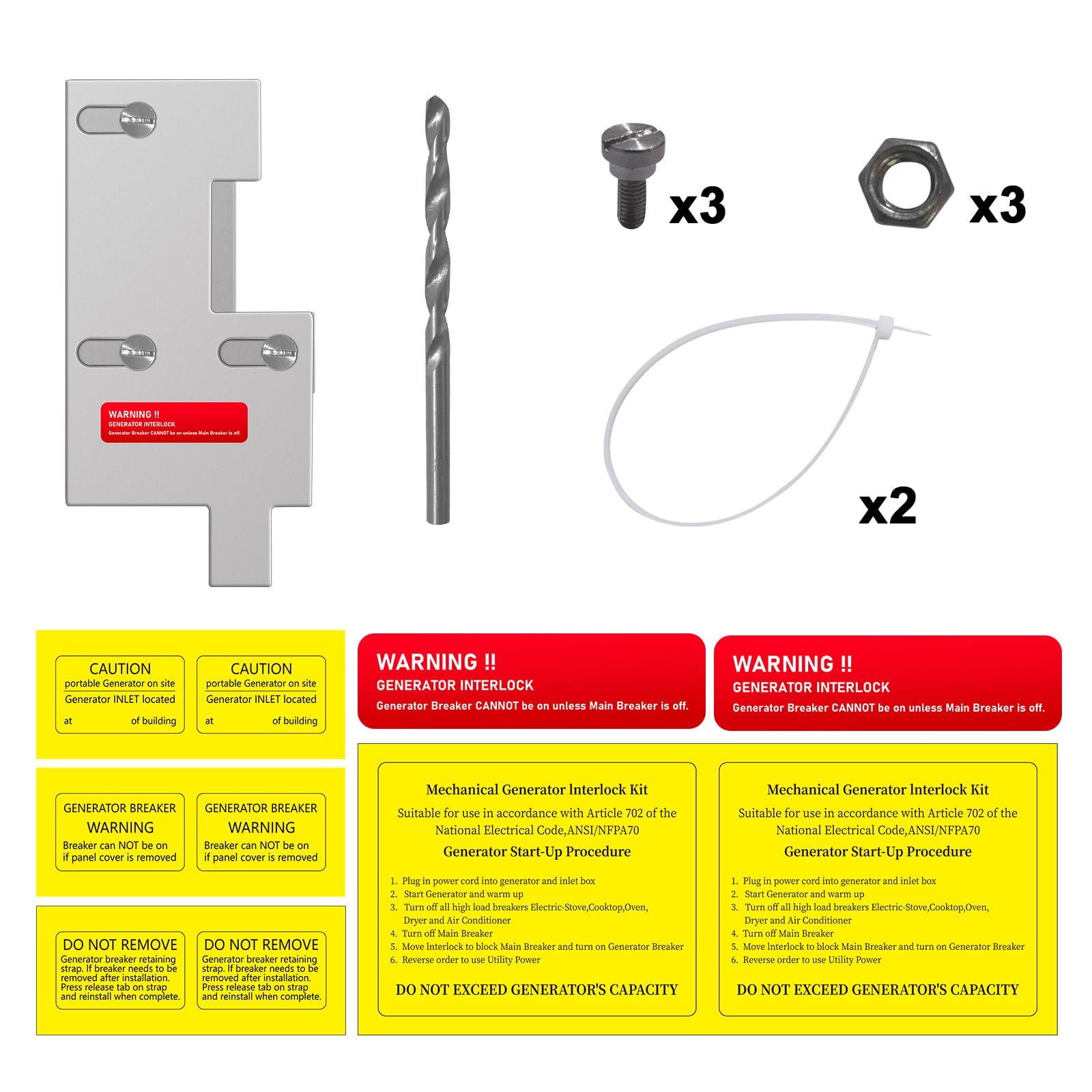 QYZZRS reminder labels to maintain safety during installation