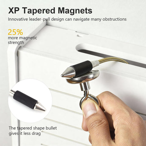 QZATTCAEN bullet magnet with lead for easy pulling through 1/2 inch holes