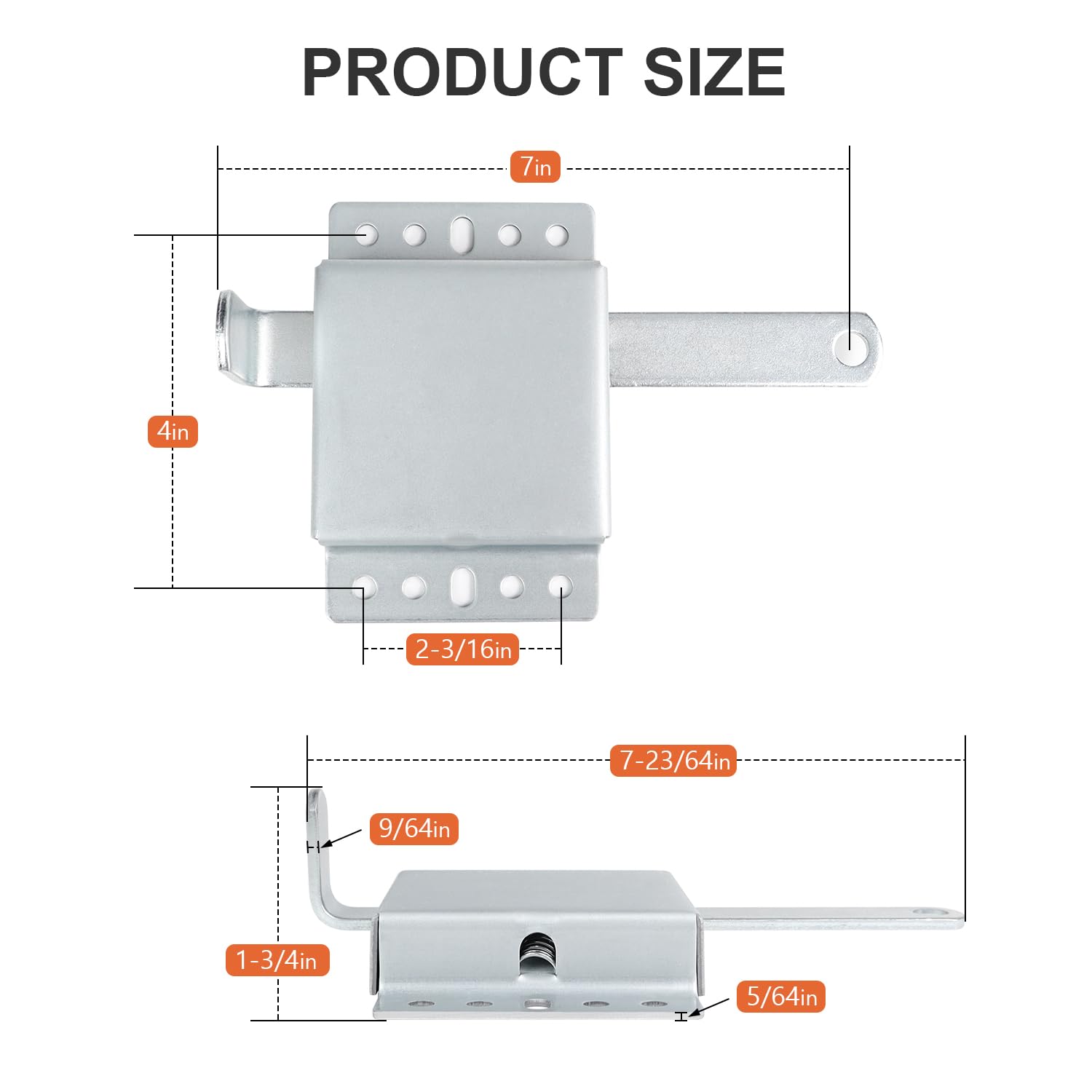 QZATTCAEN galvanized iron deadlock close-up showing durable construction