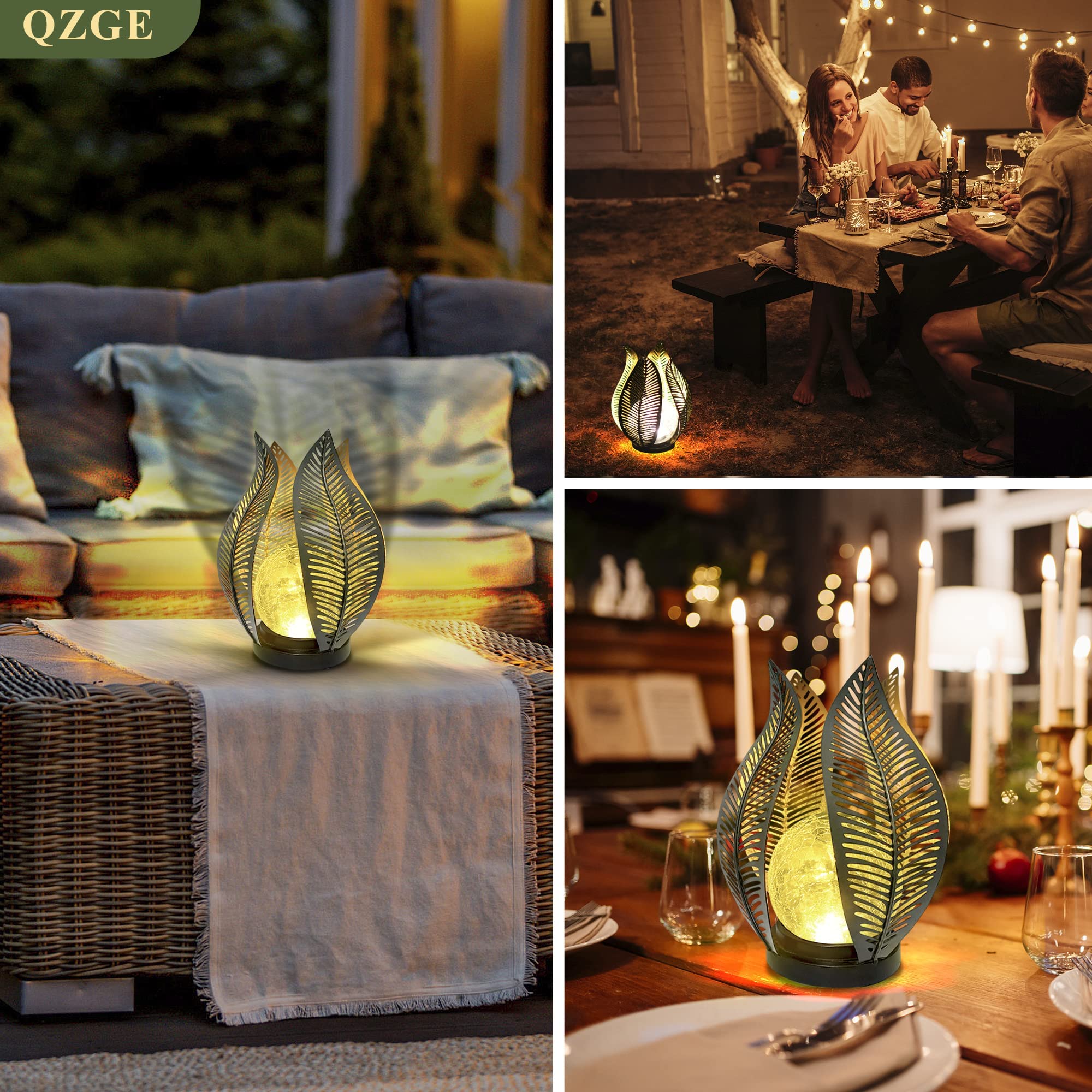 QZGE warm white glow highlights walkways and entryways.