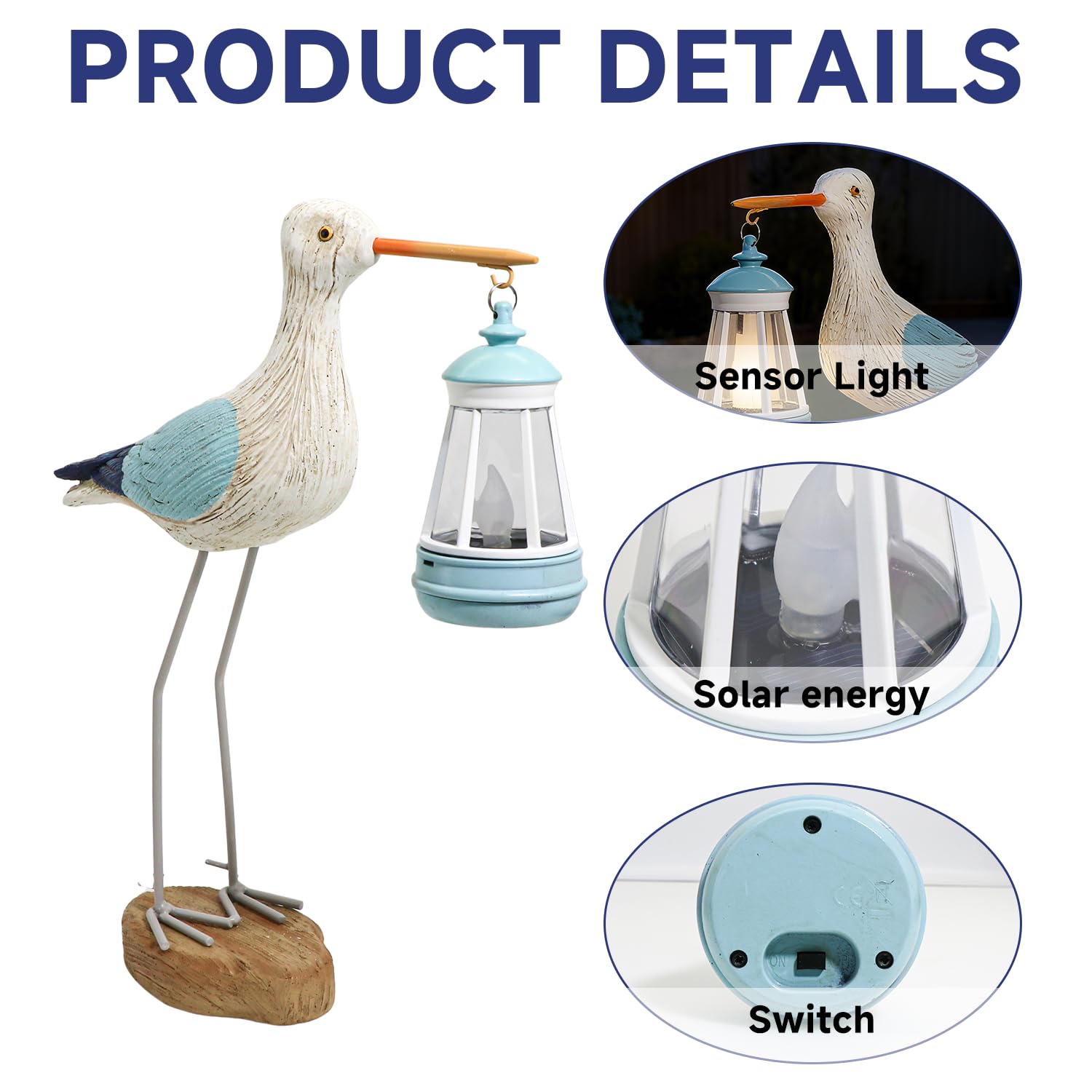QZJDDZSW seagull statue for front yard creates seaside charm nightly
