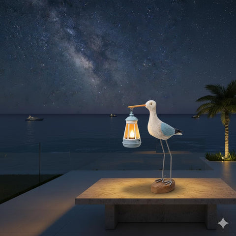 QZJDDZSW seagull statue lights automatically during darkness for safety and mood