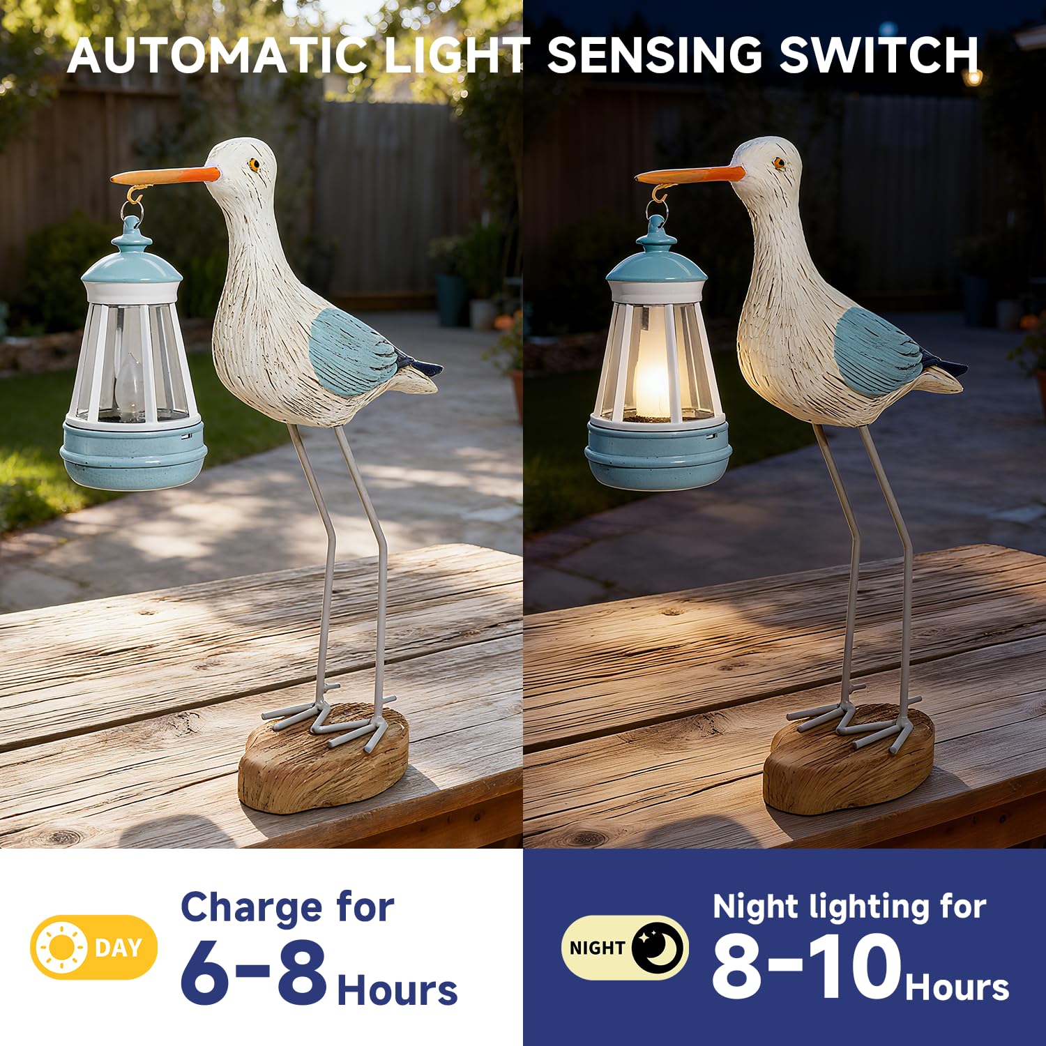 QZJDDZSW weatherproof seagull sculpture designed for year-round garden display