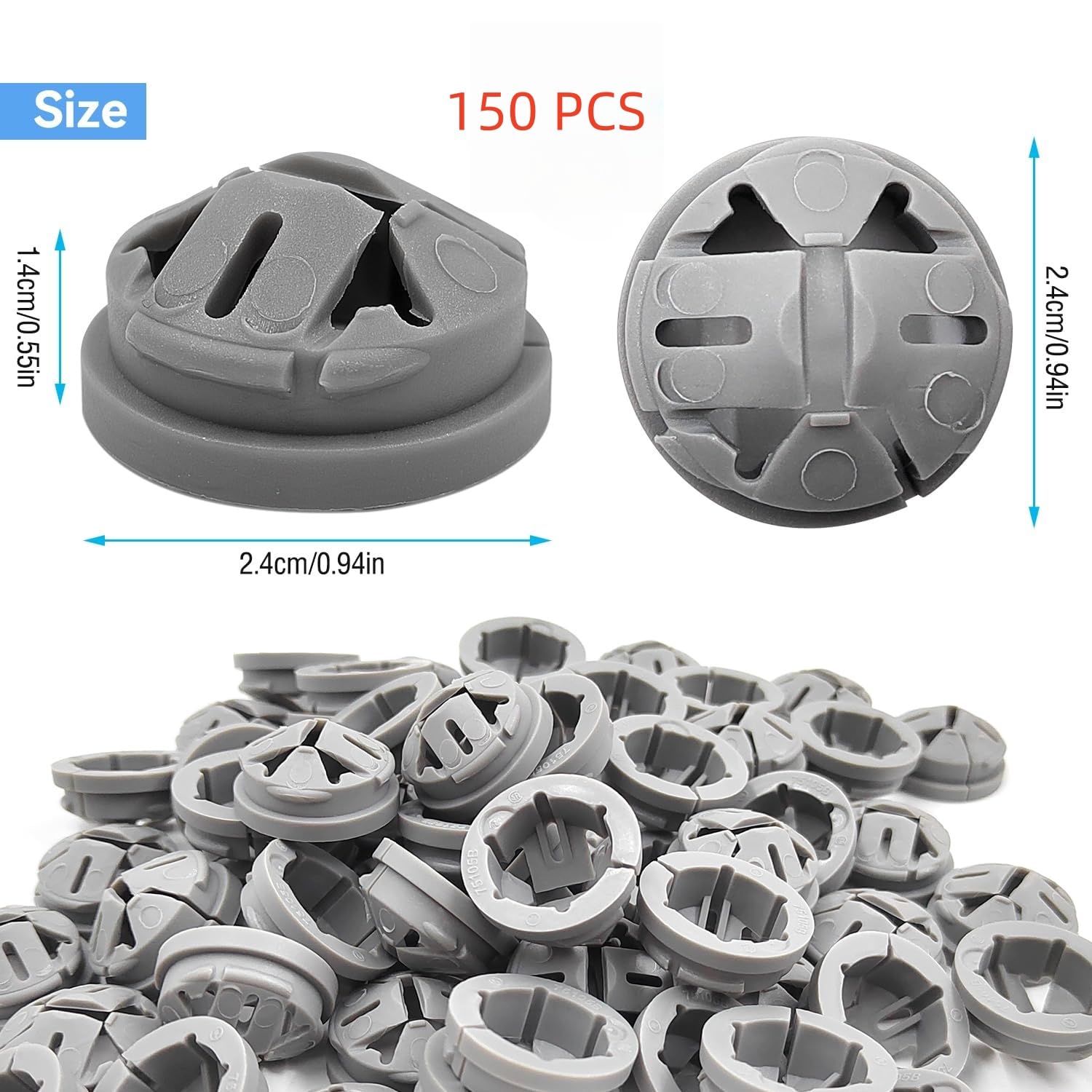QZQUFJ gray nylon connectors protect wires with durable, heat-resistant design.