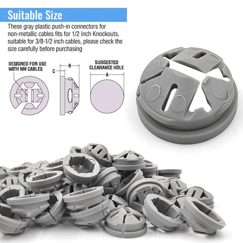 QZQUFJ half-inch hole connectors fit 3/8–1/2 inch cables securely.