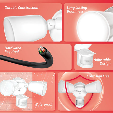 RAB LU160 dual-head design side view showing expansive coverage for walkways