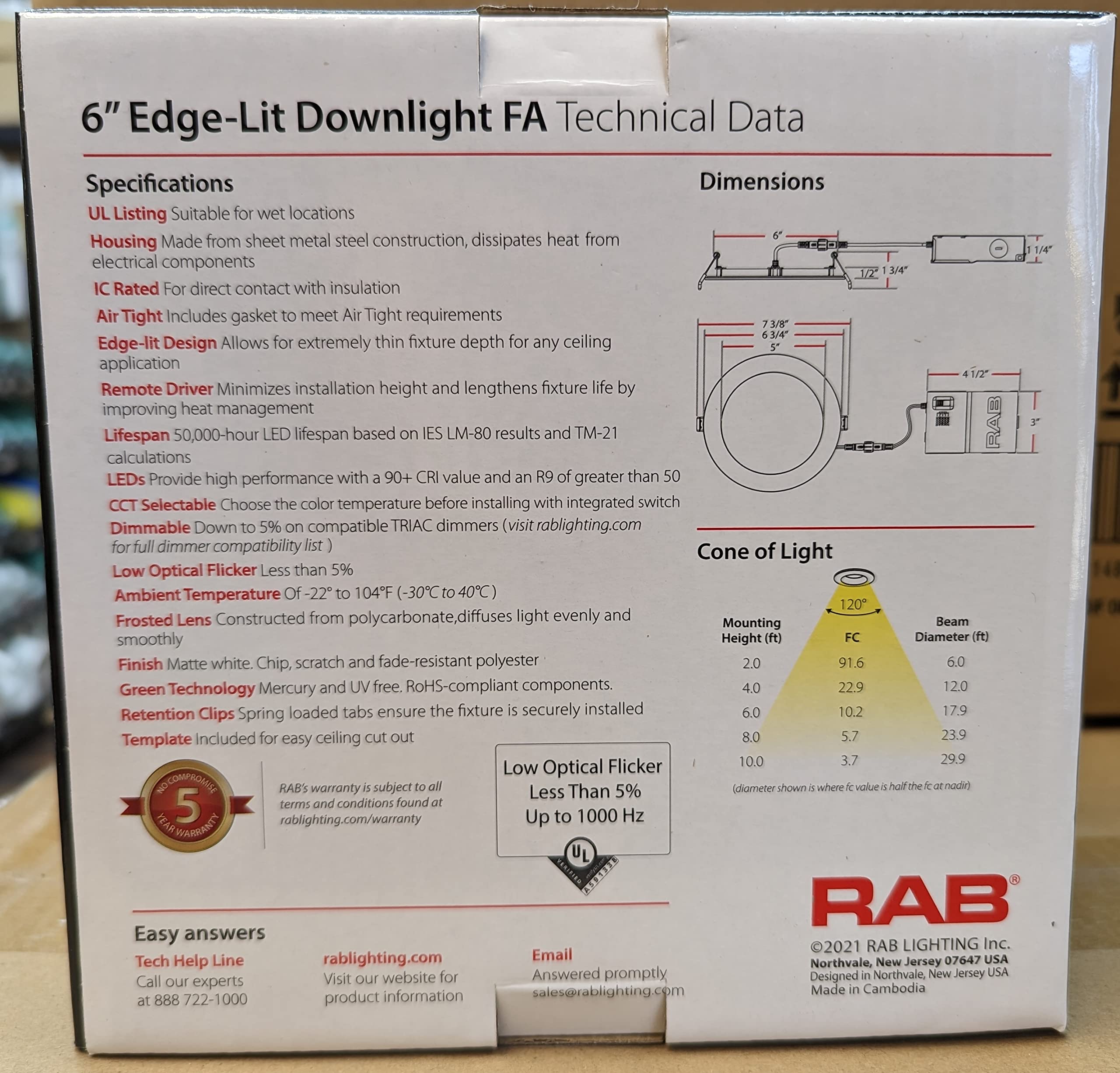 RAB Lighting WFRL 8-inch downlight with black trim for open living spaces.
