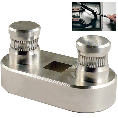 Rack-A-Tiers Bend-All knuckle saver closeup demonstrates durable aircraft aluminum for tight-panel work.