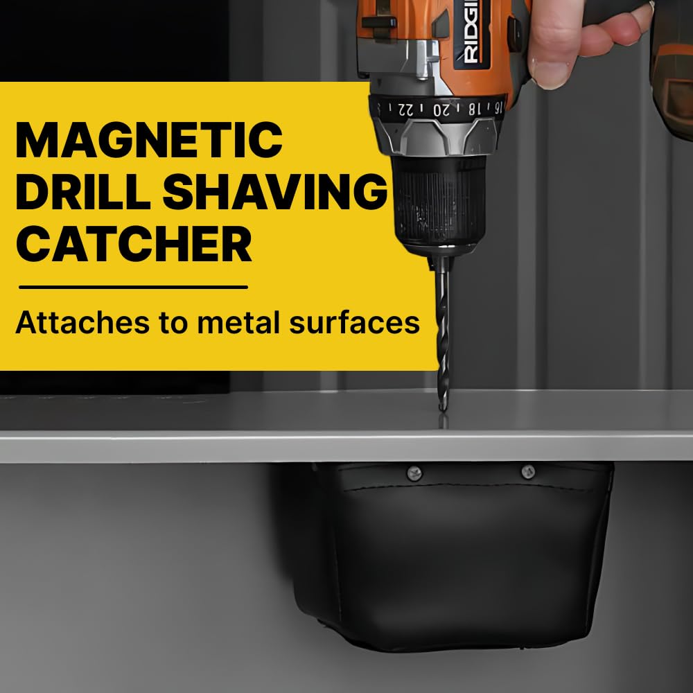 Rack-A-Tiers Dirt Bag in workspace keeps shavings contained for a cleaner finish.