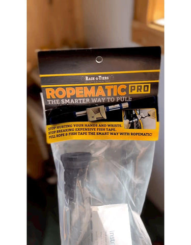Rack-A-Tiers Ropematic Pro handling mule tape during a long pull