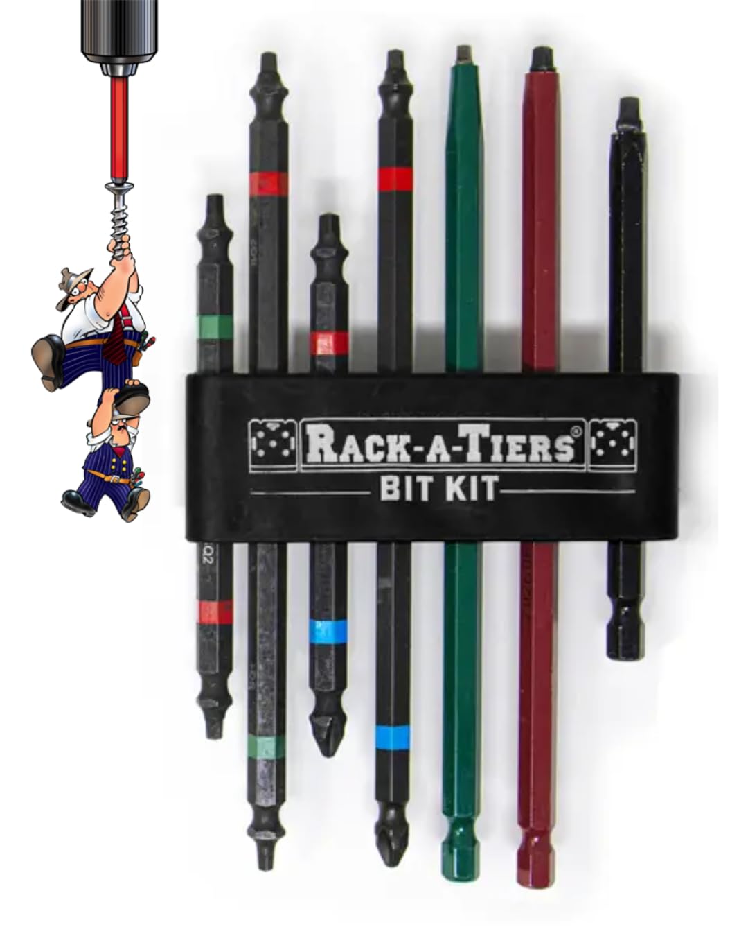 Rack-A-Tiers Rough-In Kit 4in green/red double-ended bit for fast rough-ins.