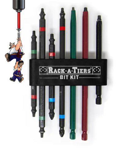 Rack-A-Tiers Rough-In Kit 4in green/red double-ended bit for fast rough-ins.
