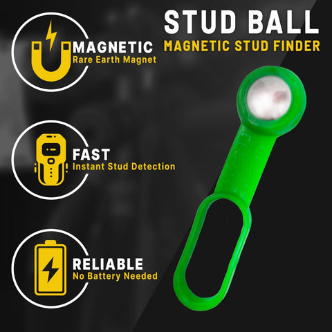 Rack-A-Tiers Stud Ball detects metal through drywall without batteries