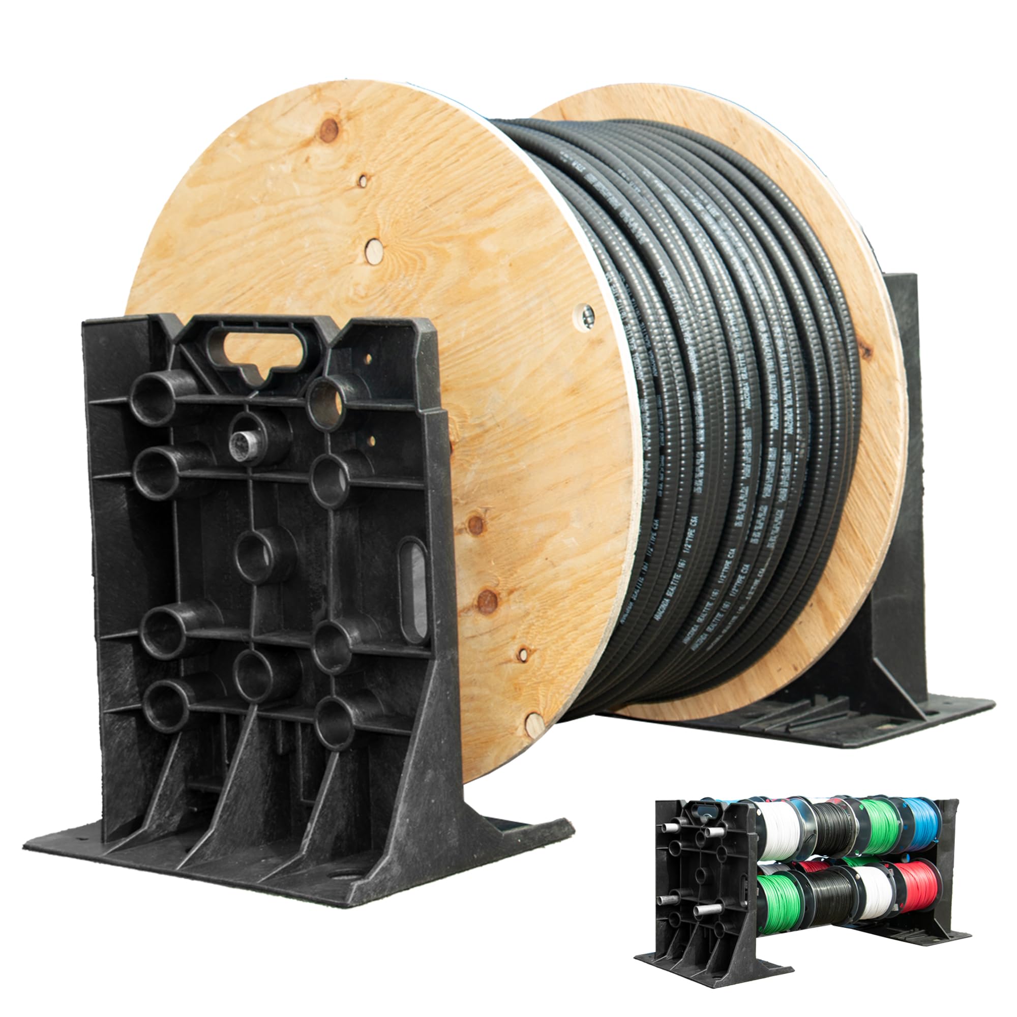 Rack-A-Tiers XL dispenser setup for quick wire dispensing at the job site.