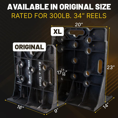 Rack-A-Tiers XL high-density foam build supports large reels securely.