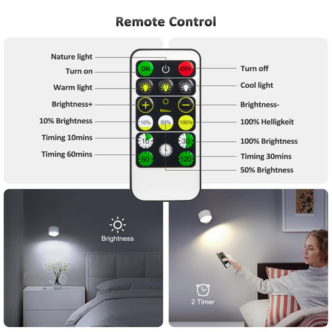 Racokky rechargeable wall light with USB-C charging and long-lasting battery