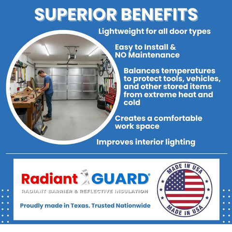 RadiantGUARD 1-inch adhesive foam pieces secure panels for durable, lasting insulation.
