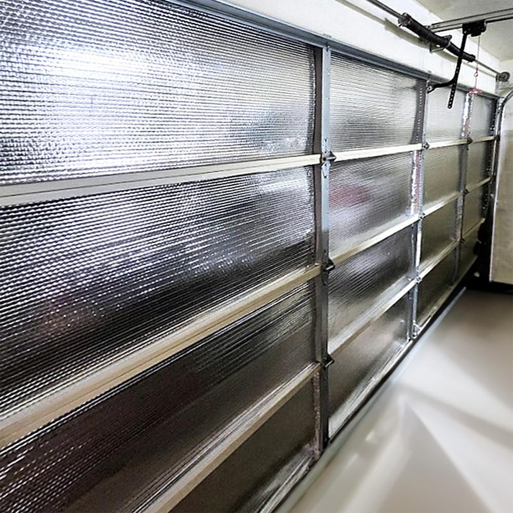 RadiantGUARD garage door insulation panel in pre-cut sheets for easy DIY installation and energy efficiency.
