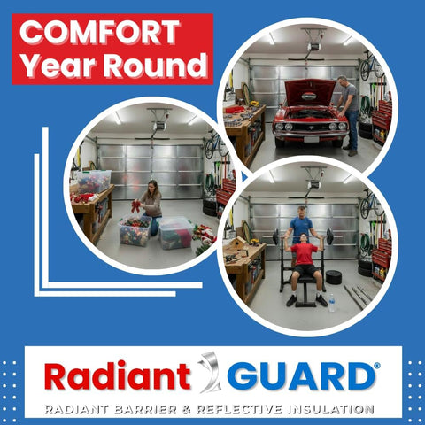 RadiantGUARD vapor barrier and radiant barrier protect stored items from moisture.