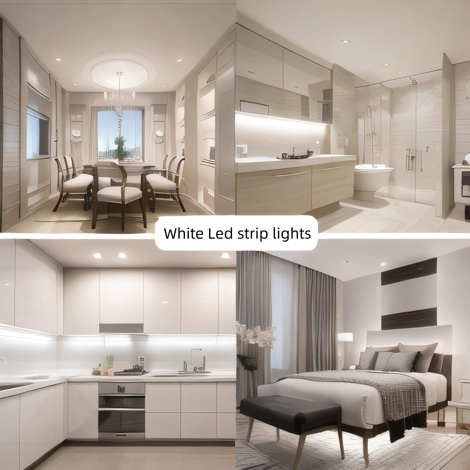 RadiantFlux kitchen cabinet lighting setup enhances work surfaces and display areas.