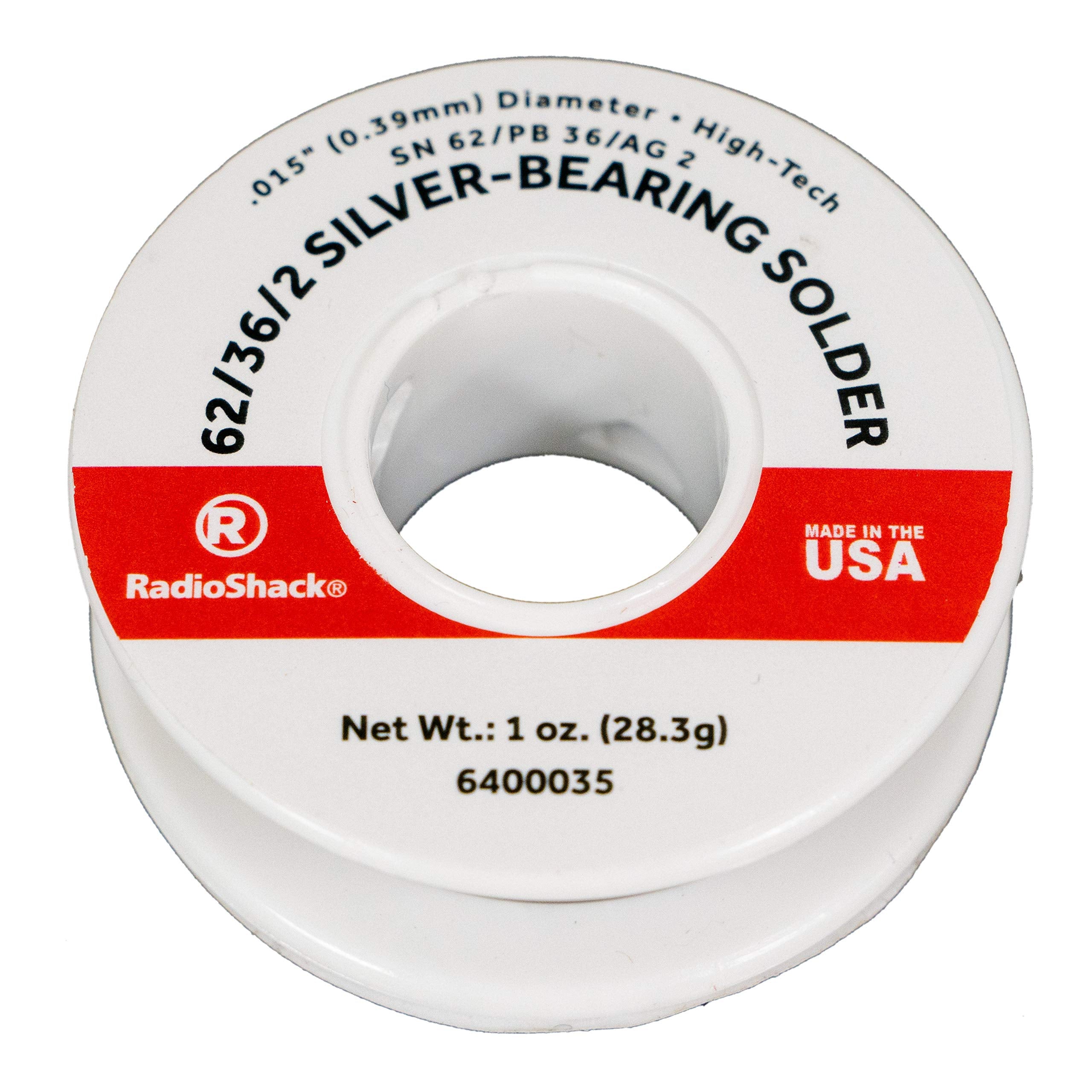 RadioShack SnPbAg rosin-core solder package enabling active flux for strong joints