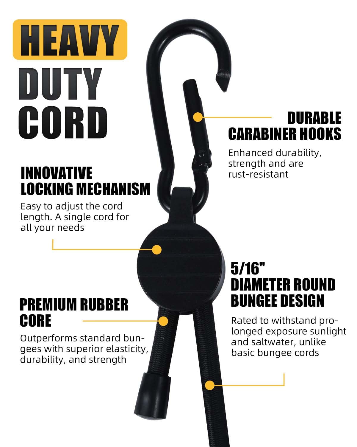 Radix Rope heavy-duty cord with braided nylon core shows durability.