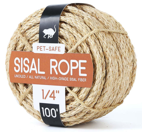 Radix Rope twisted sisal rope 1/4in 100ft close-up for durable cat scratching.