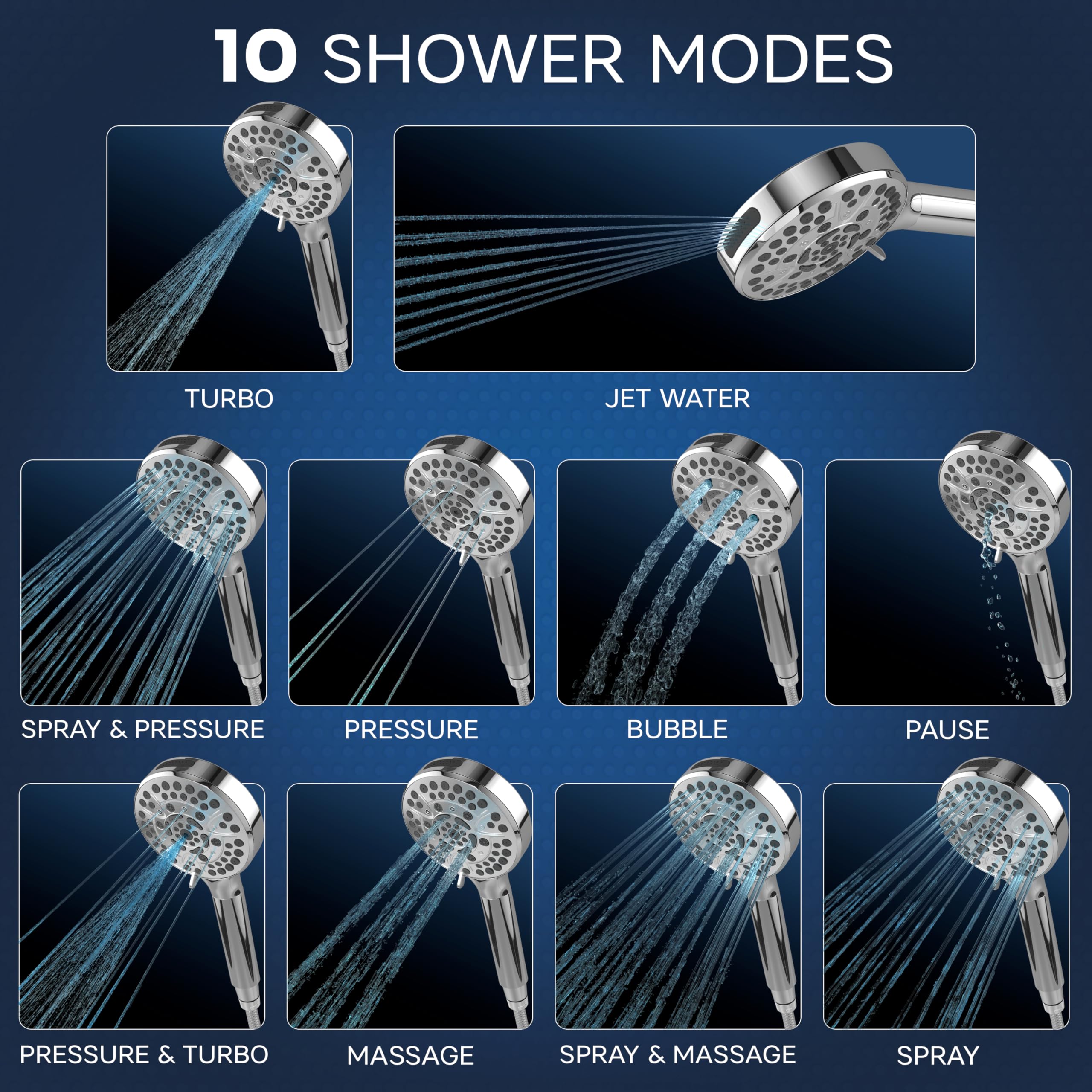 RAEFlow handheld shower head, chrome, easy reach for rinsing