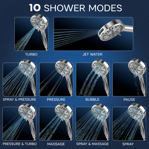 RAEFlow handheld shower head, chrome, easy reach for rinsing