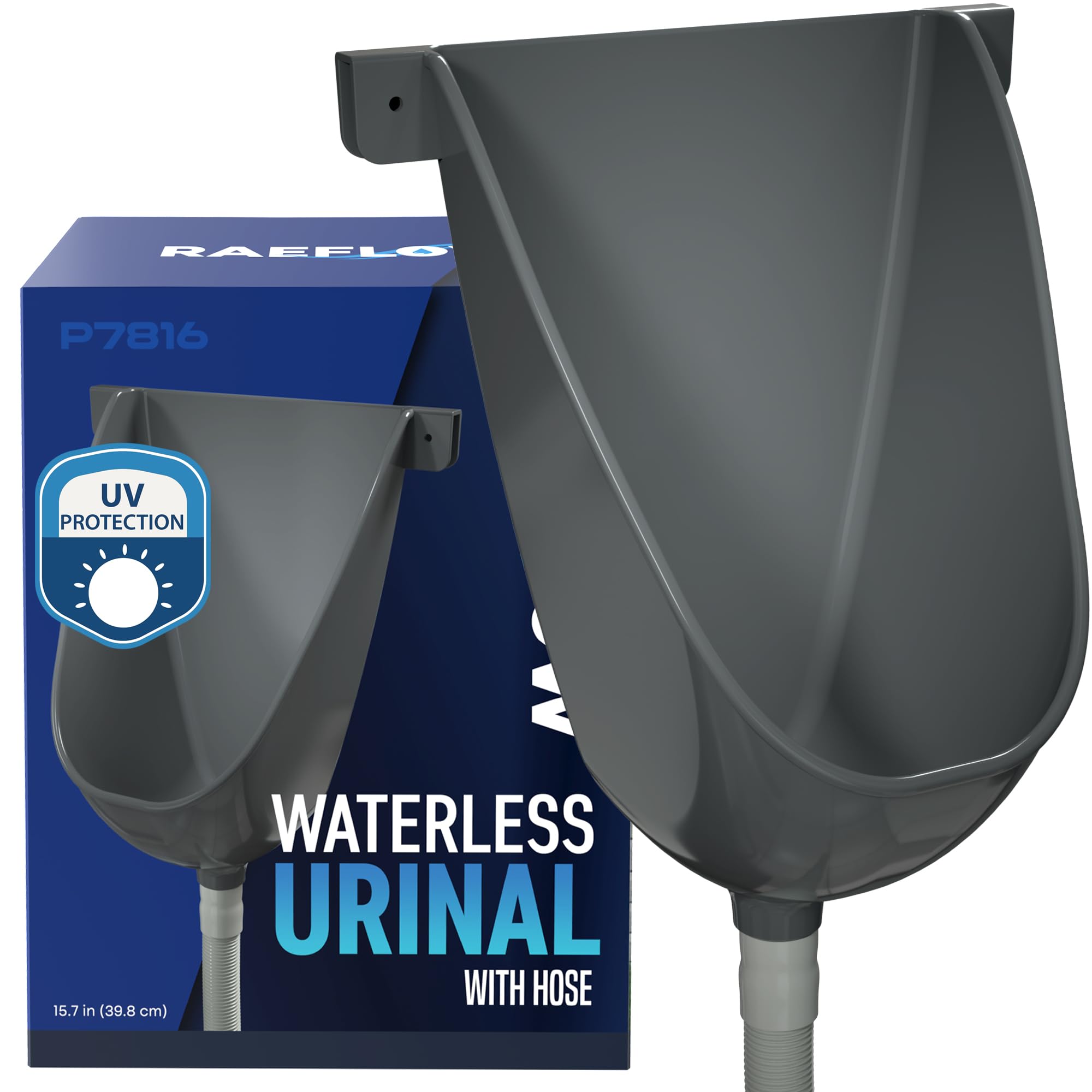 RAEFLOW waterless urinal outdoors installation demonstrates quick setup and weatherproof design