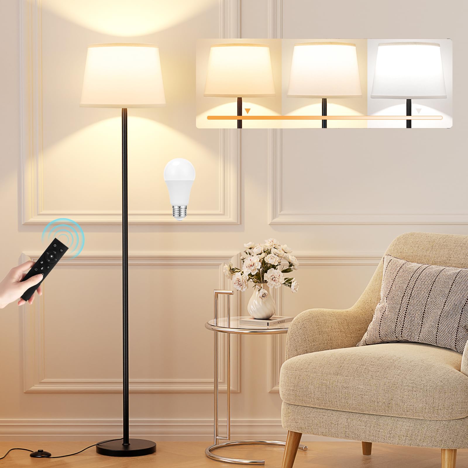 Raexpectis modern floor lamp base provides stable support for corner placement