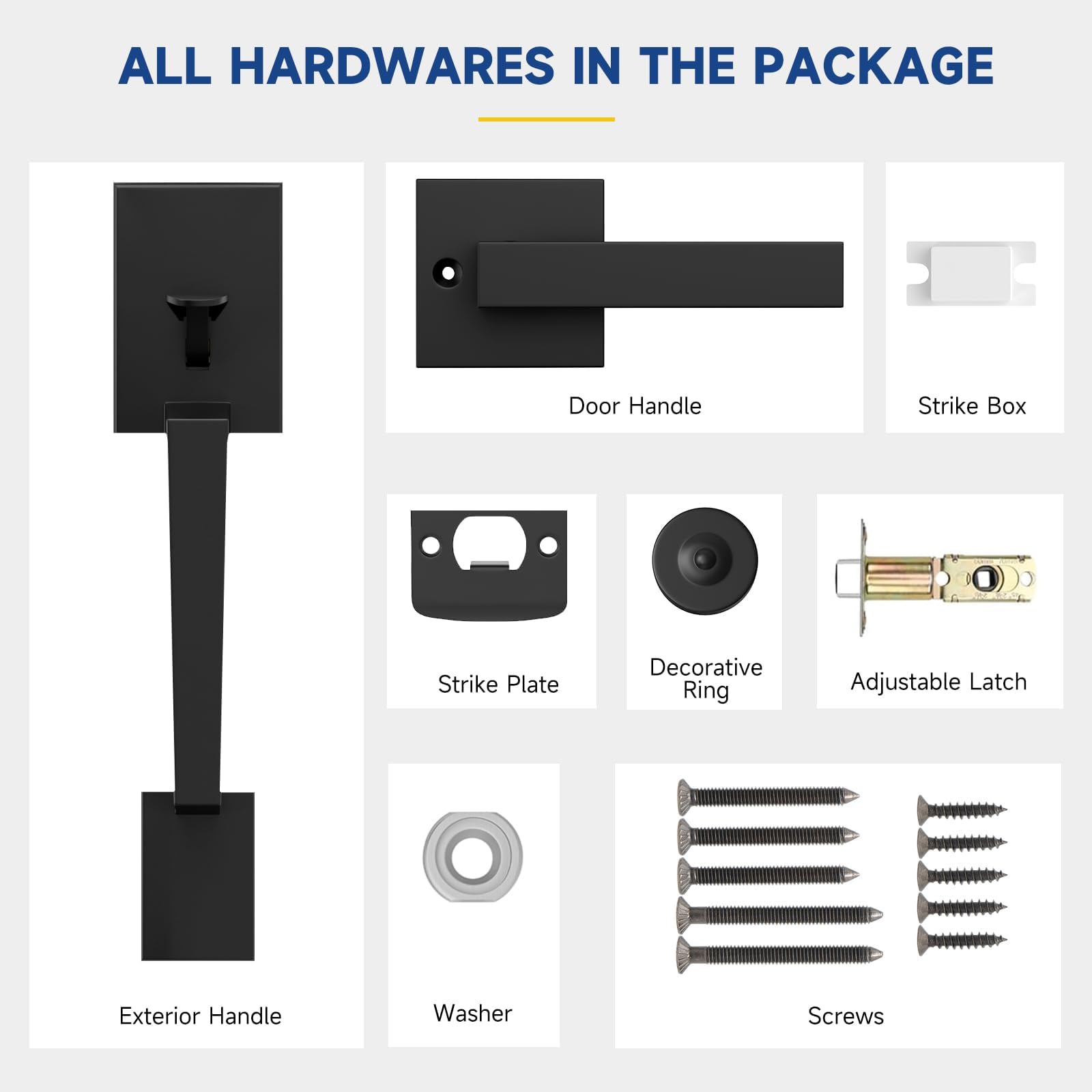 Matte black finish on RAFECIEE zinc alloy exterior handle