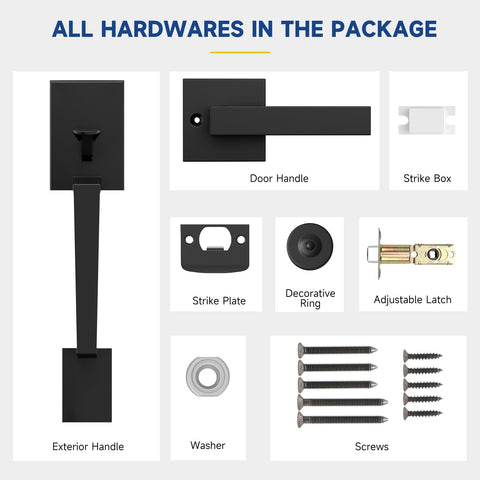 Matte black finish on RAFECIEE zinc alloy exterior handle