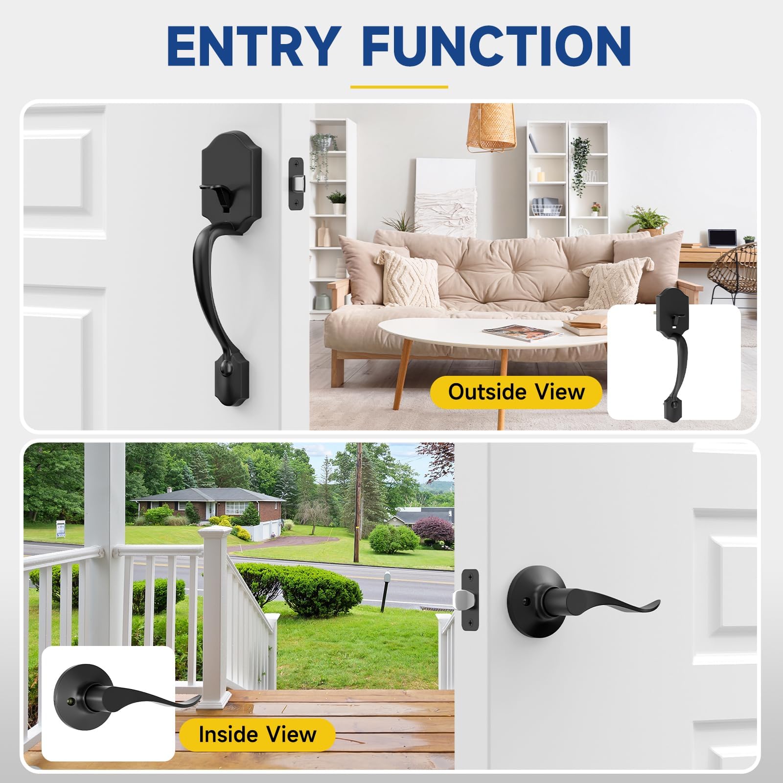 Zinc alloy construction with matte black finish on RAFECIEE handle