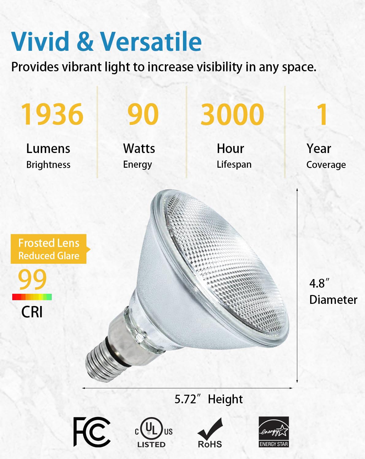 RAGFOZ Halogen flood bulb with E26 base for versatile fixtures