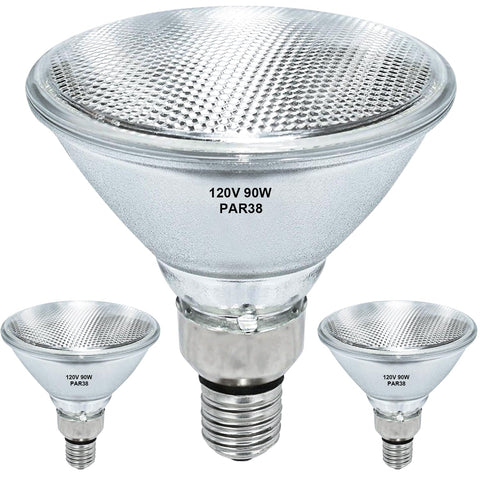 RAGFOZ Par38 halogen flood bulb lighting a porch with warm glow