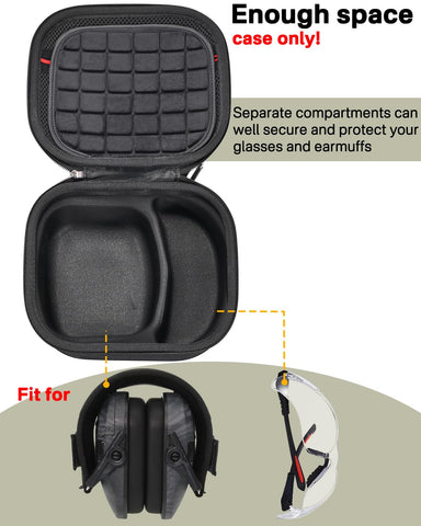 RAIACE hard travel case interior view highlighting snug fit for Razor Slim earmuffs.