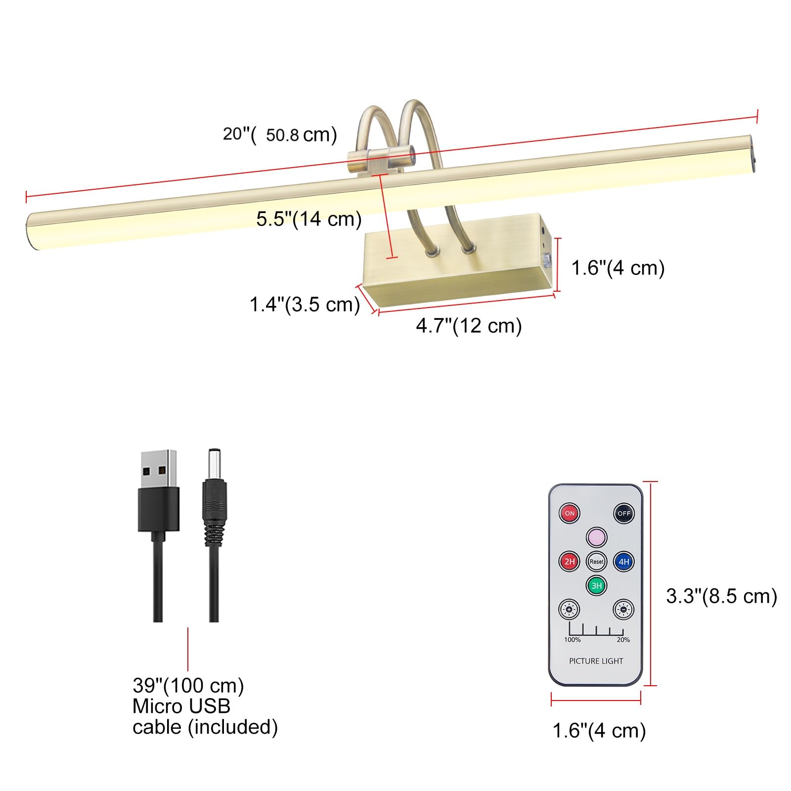 RAIFOOLLY dimmable picture light ideal for gallery displays