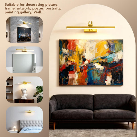 RAIFOOLLY light tilts 150 degrees to direct artwork focus.