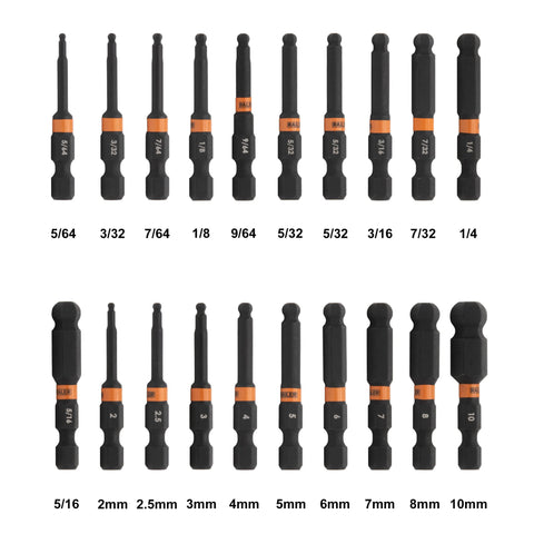 Railer 2-inch impact driver hex bits ready for quick drive.