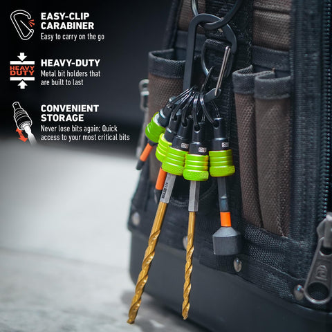 Railer Bit Holder with neatly organized bits for quick retrieval during tasks.