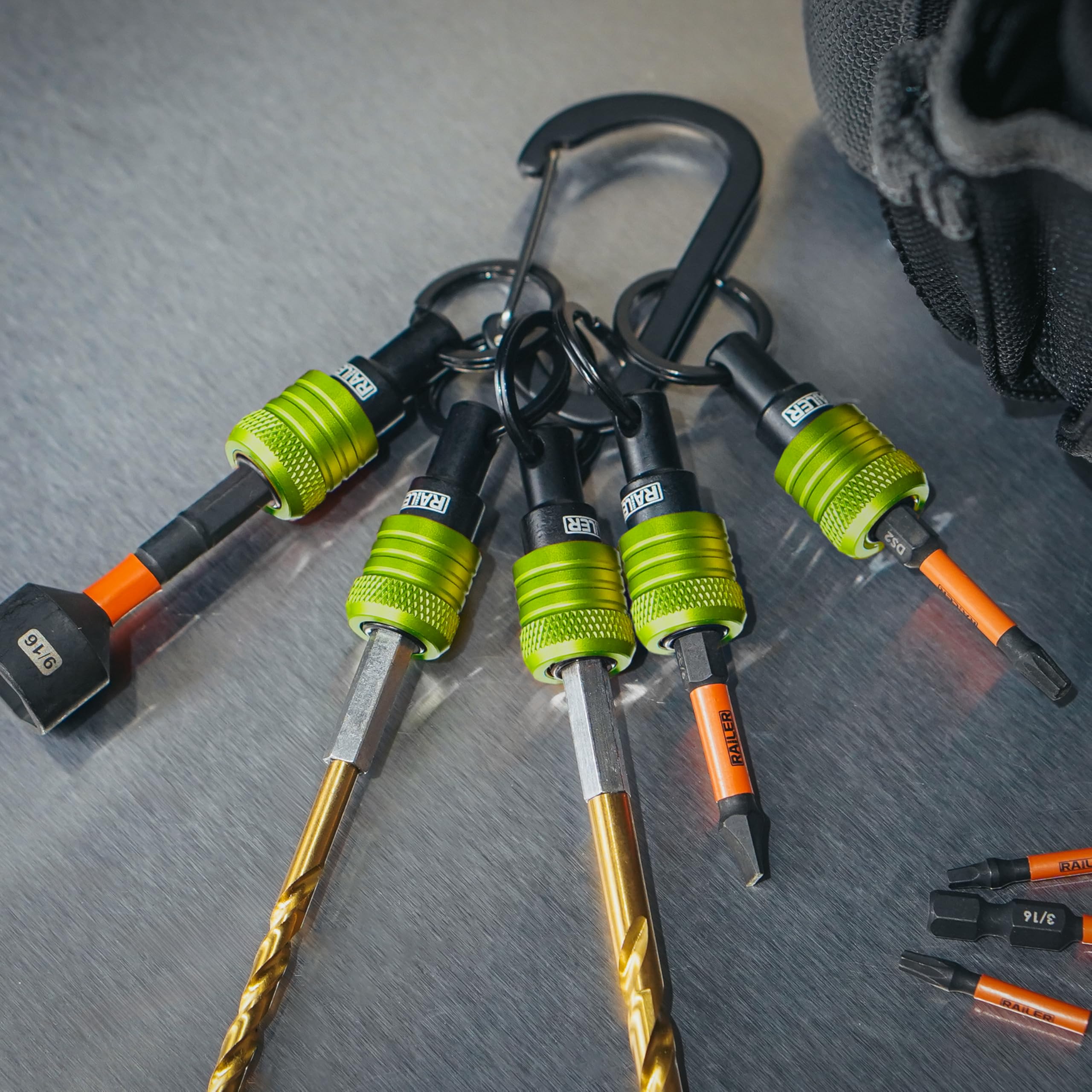 Railer bit holders designed for durability, ideal for repeated use on projects.